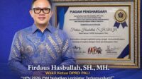 Firdaus Hasbullah Dinobatkan Sebagai Legislator Paling Komunikatif Oleh PWI PALI