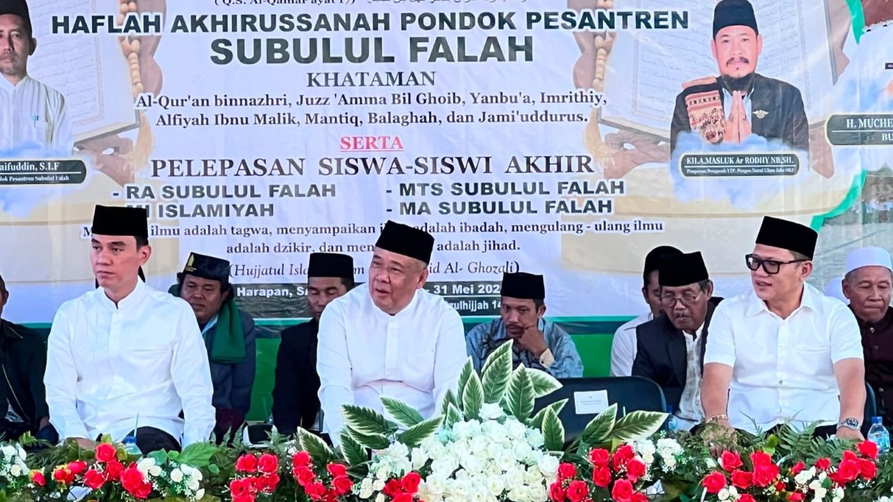 Cik Ujang Tegaskan Dukungan Penuh untuk Pondok Pesantren di Sumsel Saat Haflah Akhirussanah Subulul Falah