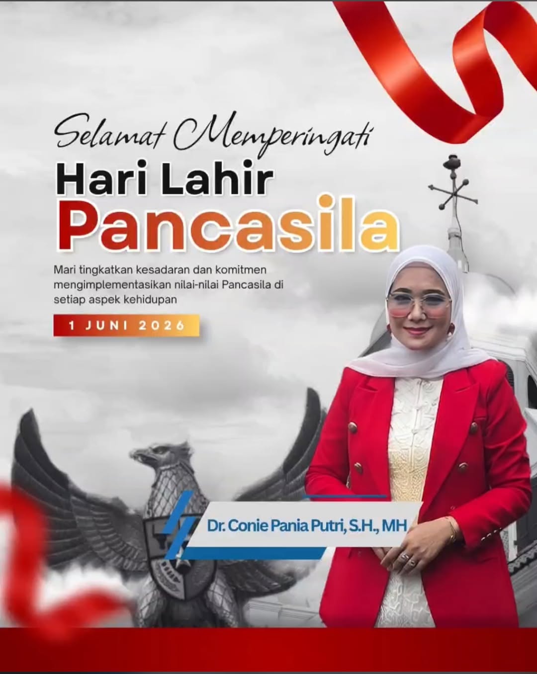 Dr. Conie Pania Putri Mengucapkan Selamat Hari Lahir Pancasila 1 Juni 2026.