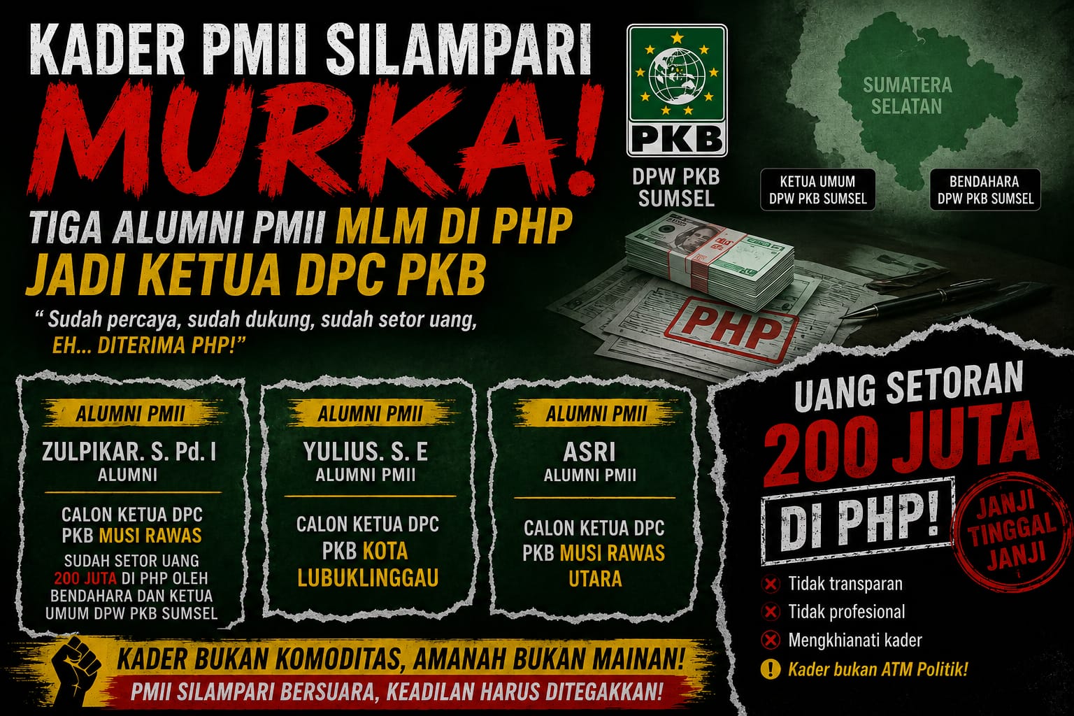 Kader PMII Silampari Protes Dugaan Pengabaian Tiga Alumni PMII dalam Penentuan Ketua DPC PKB Kader PMII Silampari Protes Dugaan Pengabaian Tiga Alumni PMII dalam Penentuan Ketua DPC PKB